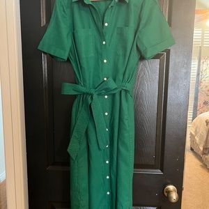 Boden 12L Tie Waist Shirt Dress